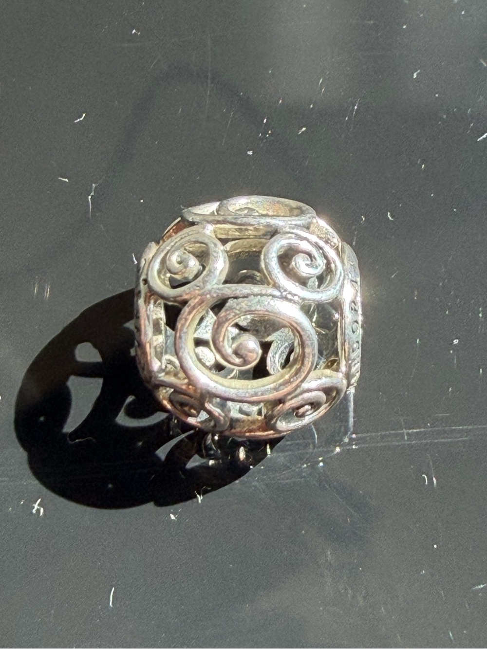 Disney Parks Exclusive Sterling Silver Pandora Openwork Swirl Charm